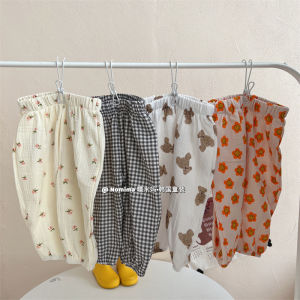 Childrens A-Class Summer Casual Lantern Pants Boys Girls Cartoon Mosquito-Resistant Mid-Waist Cotton Trousers Trendy