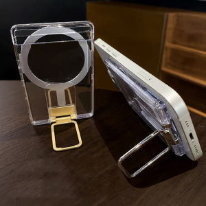 Clear Card Holder For Magsafe Wallet Transparent Magnetic Case For iPhone 17 16 15 14 13 12 Pro Max Mag Safe Card Wallet Stand