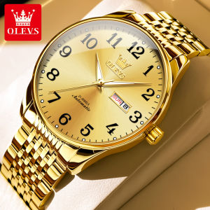 OLEVS | OLEVS 6666 Watch Men Stainless Steel Waterproof Wristwatch Calendar Week Display Classic Business Automatic Mechanical Man Watch