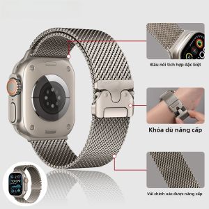 Dây Đeo Đồng Hồ Applewatch Ultra2 3 Milan Từ Tính Bằng Kim Loại Dành Cho Nam Thể Thao S11/10 9 Thông Minh Iwatch S8 Dây Đeo Tay
