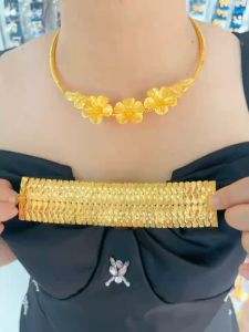 Conbo kiềng hoa + lắc tay mạ 24.k siêu xinh