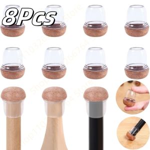 8Pcs Chair Leg Caps Rubber Feet Protector Mat Stool Table Furniture Leg Cover Non Slip Felt Bottom Pads Round Floor Protectors