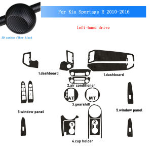 Carbon Fiber For Kia Sportage R 2010-2016 Car Film Interior Sticker Center Console Gear Dashboard Air Door Handle Lift Panel