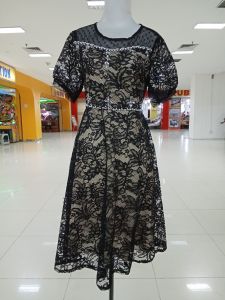 5110 MIDI DRESS FULL BROKAT GLITTER MIX PAYET WARNA HITAM COKLAT LENGAN 3/4 BAHU TILE KOSONG SANGAT BAGUS DAN CANTIK LD 95-100 PANJANG 100FIT L XL DRESS BROKAT DRESS PESTA BAJU NATAL IMLEK DRESS HITAM