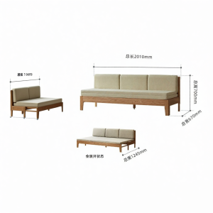 YUANSHI YUANSU | Space-Saving Extendable Folding Oak Sofa Bed