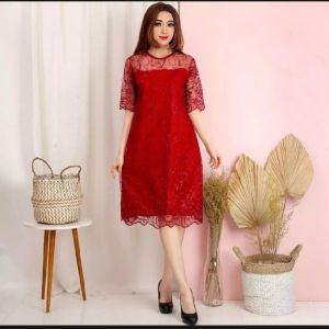 Gaun Pesta Mewah Bodycon Dress Brokat Tulle Mutiara Pakaian Natal Wanita Kristen Dress vani zh