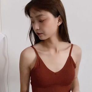 Áo bra nữ hở lưng chữ U hai dây len tăm freesize 37-60kg A01