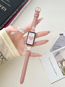 สายนาฬิกาสปอร์ตแบบหนังแท้สำหรับผู้หญิง HUAWEI Band 10/9 สายใหม่ 8/7 NFC สายรัดข้อมือแบบหนังแท้ สายรัดข้อมือแบบสร้างสรรค์สำหรับผู้หญิง