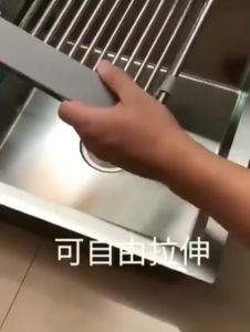 Stainless Steel Adjustable Sink Drain Basket Shelf Kitchen Dish Rack Drainer Tray Expandable Drying (V)