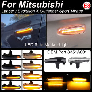 LED Side Fender Dynamic Turn Signal Light Marker Lamp For Mitsubishi Lancer Evolution Evo X Outlander Sport RVR ASX Mirage 2014+