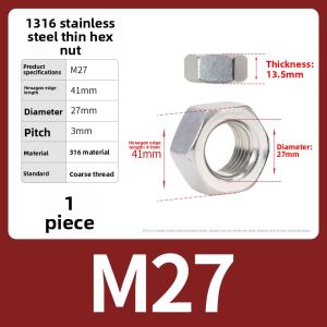 BAIRUITE | Stainless Steel Hex Thin Nut M3-M30