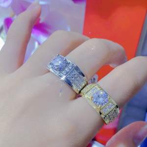 Nhẫn nam mẫu mới gắn đá tấm cz nhân tạp siêu sáng Kami trang sức sỉ