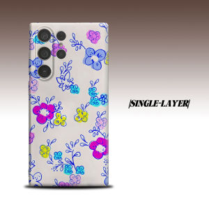 BILIBILI | Sketch Floral For Samsung Galaxy S26 S25 S24 A56 A36 Dual Layer Luxury Fashion Full Lens Protective Case