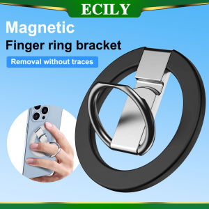 ECILY Magnetic Ring Phone Holder For MagSafe Case Ultra-thin Adjustable Magnetic Finger Ring Stand For i-Phone 15 14 13 12 Magnet Ring Buckle Grip