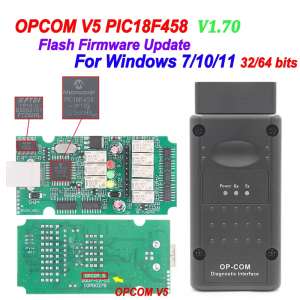 OPCOM V5 For Opel 2021 OP COM V1.70 V1.99 Flash Firmware Update OP-COM PIC18F458 CAN BUS OBD2 Car Diagnostic Cable Tools