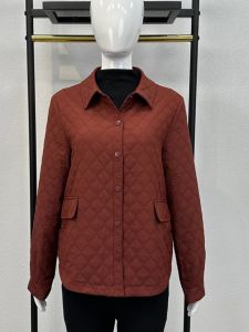 Middle-Aged Mom Autumn Clothes Fashionable Jacket 2024 New Arrival Short Jacket Western Style Middle-Aged and Elderly Womens Top Clothing Thin Cotton