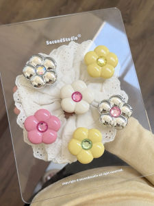 Hộp Đựng Điện Thoại Di Động Hình Hoa Đá Quý Sáng Tạo SecondStudio Silver Resin Strong Magnetic Absorption Support Airbag Extensible