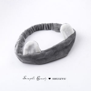 Womens Plush Face Washing Arm Band Anti-Wet Sleeve Hairband for Toiletries Special Brushed Metal Hairband Korean Style