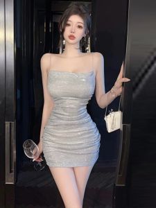 Cô Gái Ngọt Ngào Gợi Cảm Cao Cấp Bodycon Đầm Sling Phong Cách Đơn Váy Ngắn Cho Mùa Hè Sinh Nhật Nữ 18-24 Tuổi
