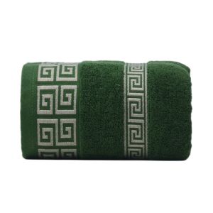Large Cotton Bath Towel 140x70cm Jacquard Embroidered Bathroom Geometric Oversized Gift Bathroom Towel Shower Cover Green Black