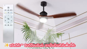 GEERLI [Spot in Thailand] GEERLI พัดลมเพดานใบพัด 2-in-1 พัดลมเพดานใบพัดไม้เนื้อแข็ง 3 สี | พัดลมเพดานตกแต่งโรงแรม มอเตอร์ไร้แปรงถ่านทองแดงแท้ DC 42/52 นิ้ว 6 ความเร็วลม ควบคุมระยะไกล เงียบมาก