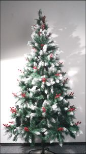 Falling Snow Model Christmas Tree Spike Red Fruit Mix Christmas Decoration Scene Setting