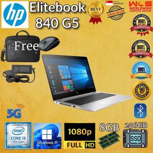 HP EliteBook 840 G5 i5 7th Generation Refurbished Silver laptop with a 14” FHD 1920x1080 WIN11 Pro Office . It is powered by a Core i5 processor and it comes with 16GB of RAM/ 256GB of SSD storage with power adapter Free bag mouse