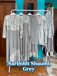 Baju Sarimbit Keluarga Rauna Lebaran 2024 / SR-Shaumi Grey / Fashion Muslim