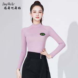 Womens Latin Dance Top Practice Suit Long Sleeve Standard Dance Showbody Walking Modern Dance Uniform Fitness Sportswear