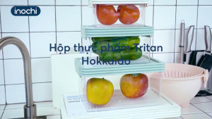 (Chính hãng Inochi) Hộp thực phẩm tritan chữ nhật Hokkaido Chất liệu Tritan cao cấp Chịu nhiệt từ -20°C đến 110°C