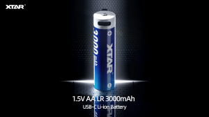 XTAR AA 1.5V 3000mAh USB-C Rechargeable Battery Linear Runtime Li-ion 4pcs with Cable