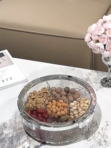 Khay đựng mứt tết bánh kẹo đa năng Hộp đựng ô mai trong suốt chia 6 ngăn Acrylic có nắp kín chống ẩm hot 2026