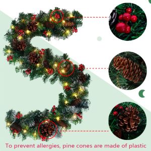 Family Christmas wreath pendants | Foldable and easy to store suitable for stairs fireplaces and front doors.
