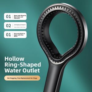 Modern Bathroom Shower Head Set Boost Pressure Hollow out Spray Head for Bathing And Washing ABS Plastic Fixed Rotatable