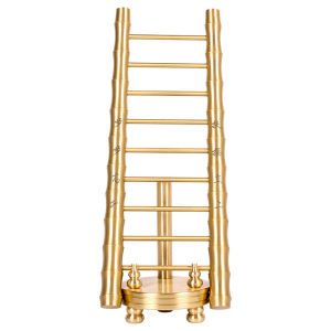 DINGFENGGE | Golden Brass Bamboo Ladder Decorative Piece for Promotion and Moving