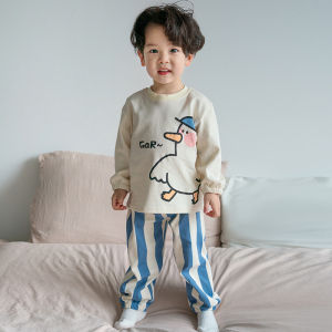 Boys Pajamas Kids Spring & Fall Pure Cotton Long Sleeve Suit Baby Soft Loose Kids Cartoon Homewear Spring and Summer