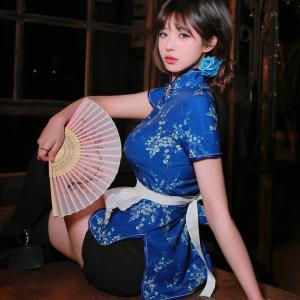 New Chinese Style Cheongsam Dress Halloween Christmas Cosplay Uniform Soft Girl Maid Skirt Short Cheongsam Daily Wear
