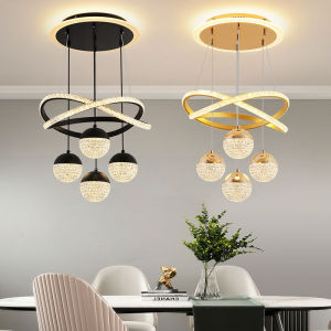 Lampu Gantung Ruang Makan Minimalis Modern LED Lampu Hias Gantung Minibar Starry Proyeksi 3 Warna Lampu Gantung Ruang Tamu Panjang untuk meja makan/Ruang Keluarga/ruang tamu /kamar tidur YUR