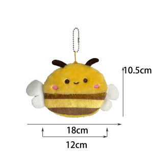 Sanrio | Cute Bee Plush Coin Purse Kids cartoon Animal doll Bee Money Bag Bag Pendant Fashion Storage Bag Small Bag Office Storage