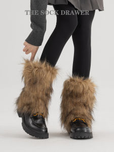 Warm Faux Fur Leggings Socks Y2K Spicy Girl Outerwear Autumn Winter Boot Covers Trendy Cultural Small Things Stockings