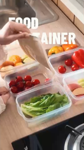 idee [3 PCS] ชุดกล่องอาหารทรงเหลี่ยม 800ml. รุ่น PN3166 เข้าไมโครเวฟและแช่ฟรีซได้ มีสเกลบอกปริมาตร ใส่อาหารได้ปลอดภัย