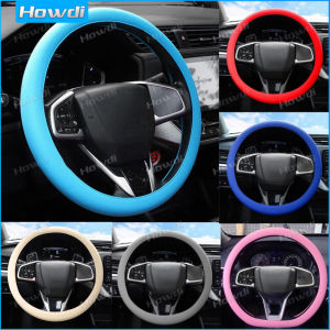 Silicone Steering Wheel Cover Solid Color Steering Wheel Case Non-slip Simple Installation Universal Steering Wheel Protector