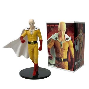Bandai | 17cm One Punch Man Anime Figure Cloak Saitama Action Figure Villain Garou Figurine Room Decorations PVC Collection Model Toys