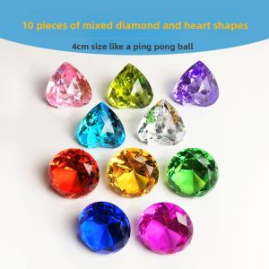 Acrylic Gem Toy Crystal Simulation Girls Treasure Hunt Box Children Reward Heart Shaped Plastic Diamond Boys Girls Universal