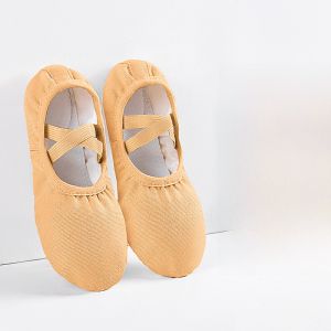 White Ballet Dance Shoes Childrens Cat Claw Practice Shoes Lightweight Comfortable Soft Bottom Canvas Slip-On Ballet Shoes
