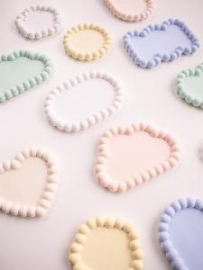 Color Cute Plaster Storage Tray Photography Prop Jewelry Cosmetics Photography Background Home Atmosphere Decorative Tray