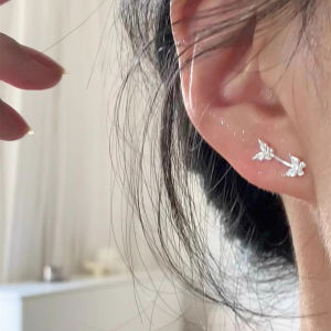 Ultra-Shiny Micro-Set Zircon Butterfly Earrings Womens Luxury Design Unique Personality Versatile High-End Ear Jewelry