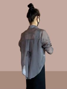 Trendy Short Sleeve V-Neck Shirt Womens Casual Loose Top Korean Style Commute Fashion Summer 2025 Quality Checkered Pattern