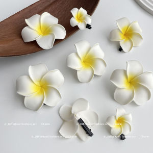 Womens Beach Photo Egg Flower Hair Clip Side Duckbill Clip Fresh Egg Flower Hair Accessory Korean Style Fashion Hairpin