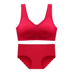 MiiOW | ชุดชั้นในสตรี MiiOW ปีชง 2024 ชุดชั้นในสีแดง ชุดชั้นในไร้ตะเข็บ ทรงเข้ารูป เอวกลาง กระโปรงทรงเอ ชุดแต่งงาน